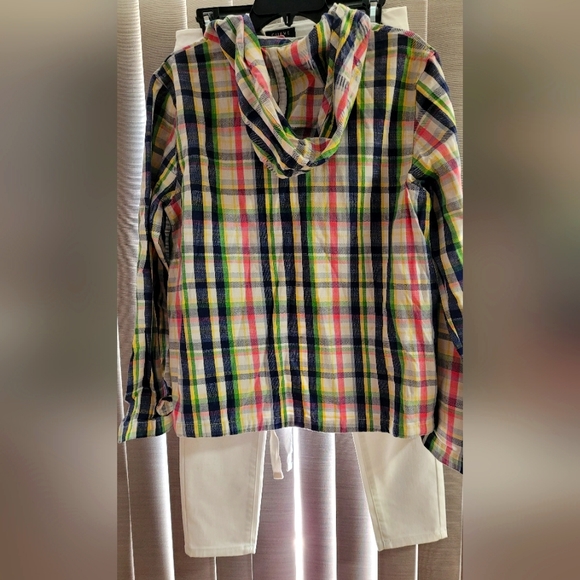 NWOT/ Denim multi color Hoodie - Picture 4 of 5